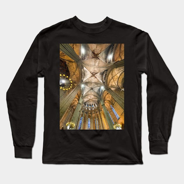 Barcelona Cathedral Long Sleeve T-Shirt by Sandro Dieli